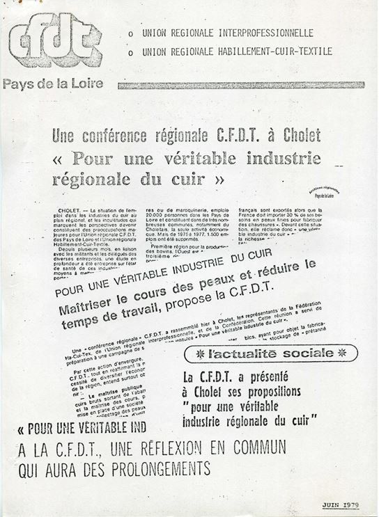 Coupures de presse industrie du cuir (années 1970). 